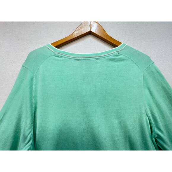 Tommy Hilfiger Womens V-Neck Sweater Size 1x Mint Green Long Sleeves Casual NWT - Picture 11 of 11